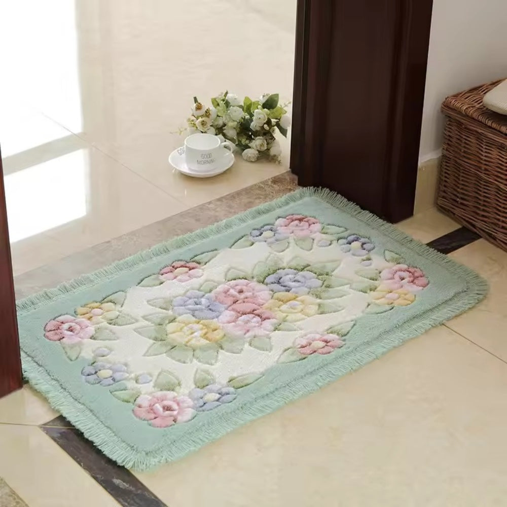 Classic Floral Bloom Bath Mat — product close-up