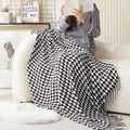 Classic Houndstooth Pattern Blanket — alternate angle view
