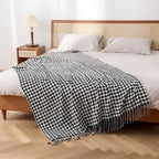 Classic Houndstooth Pattern Blanket — product detail view