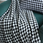 Classic Houndstooth Pattern Blanket — product in use