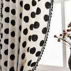 Chic Polka Dot Tassel Window Curtain — product close-up