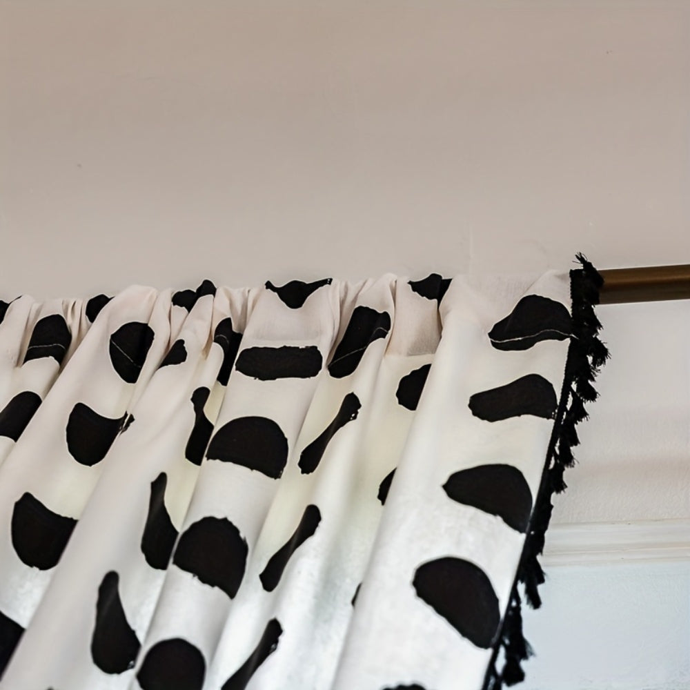 Chic Polka Dot Tassel Window Curtain — lifestyle shot