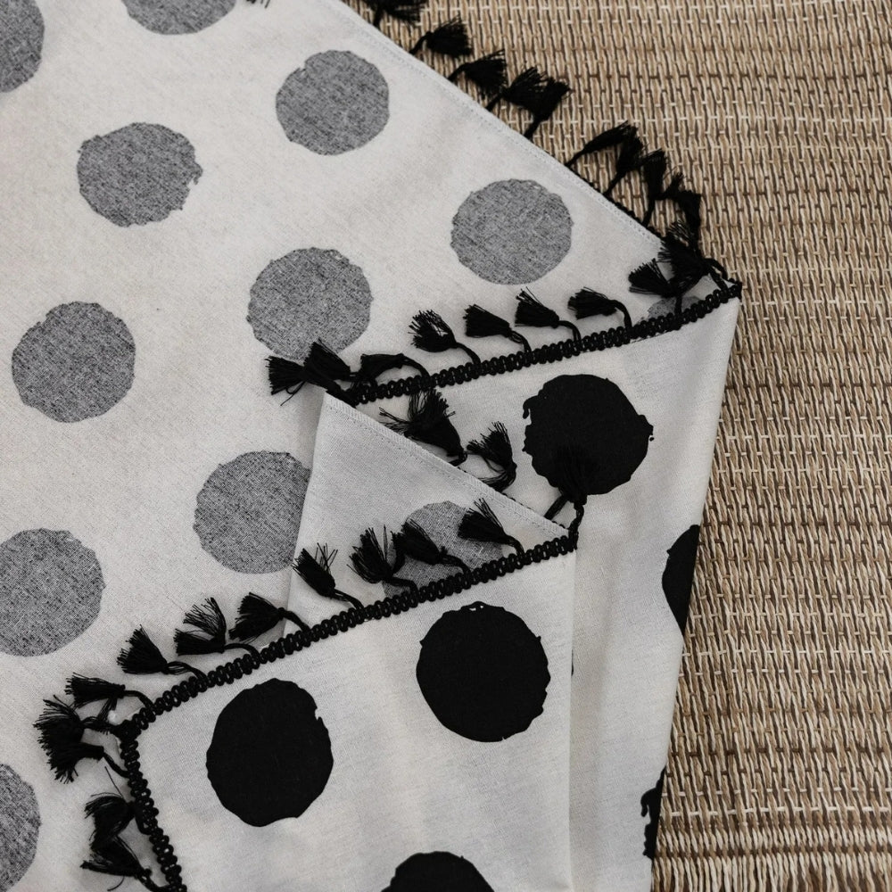 Chic Polka Dot Tassel Window Curtain — alternate angle view