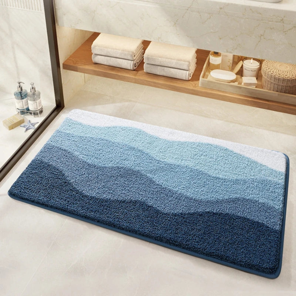 Coastal Wave Pattern Non-Slip Bath Mat — main product photo