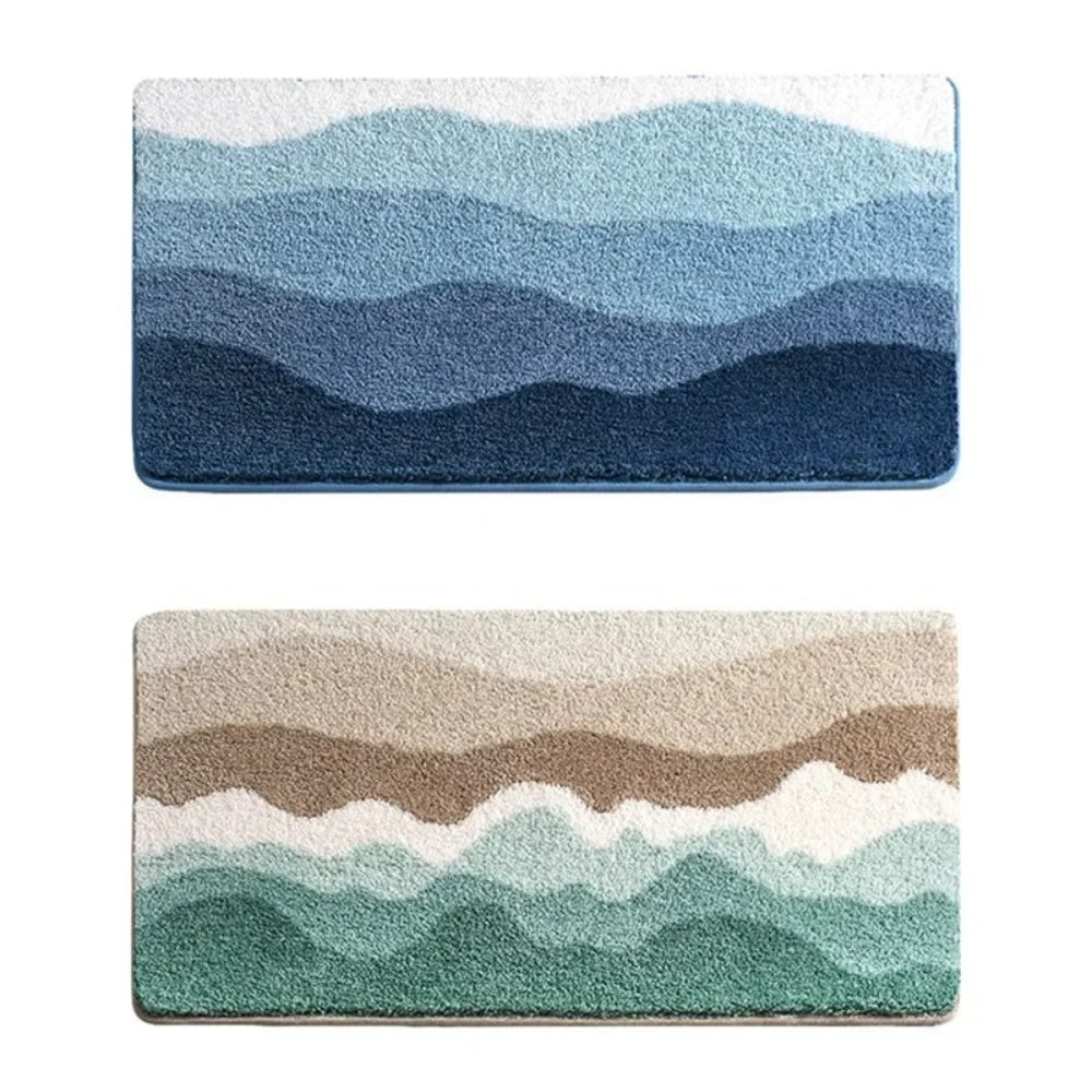 Coastal Wave Pattern Non-Slip Bath Mat — product close-up