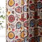Boho Colour Wheel Bloom Tassel Curtain — size and scale reference