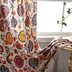 Boho Colour Wheel Bloom Tassel Curtain — alternate angle view
