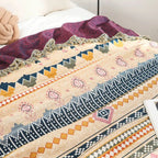 Cosy Artisan Patterned Cotton Throw Blanket — product detail view