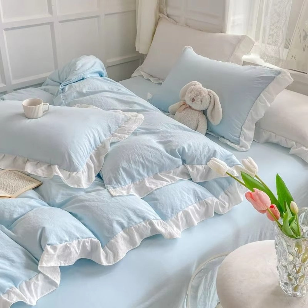 Cottagecore Ruffle Cotton | 4pcs Bedding Set — product detail view