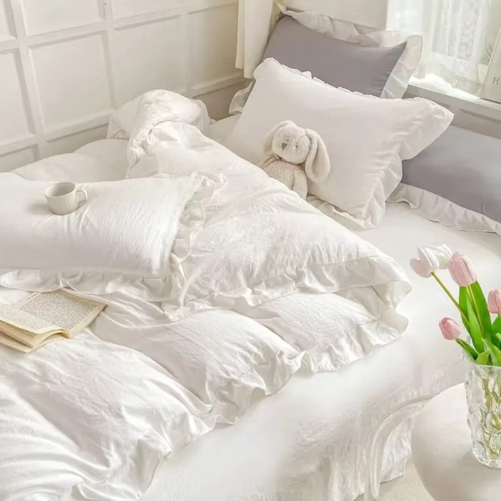 Cottagecore Ruffle Cotton | 4pcs Bedding Set — lifestyle shot
