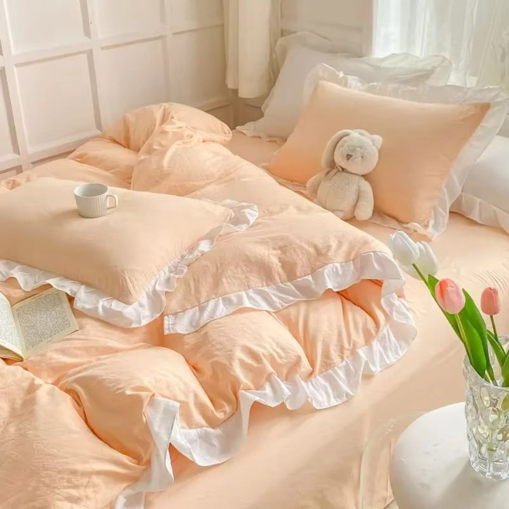 Cottagecore Ruffle Cotton | 4pcs Bedding Set — alternate angle view
