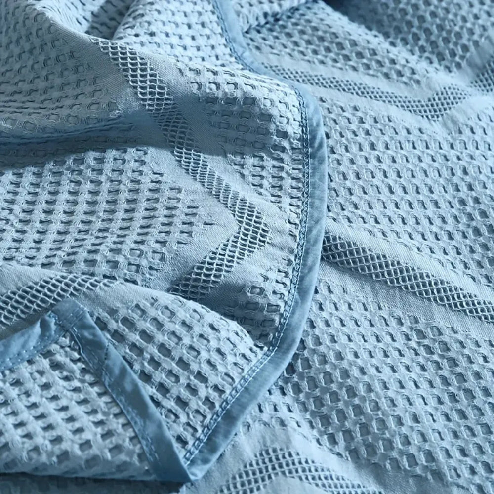 Cotton Nest Waffle Summer Blanket — lifestyle shot