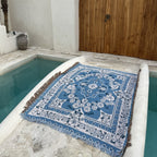 Blue Daisy Bloom Boho Travel Outdoor Blanket — product feature detail