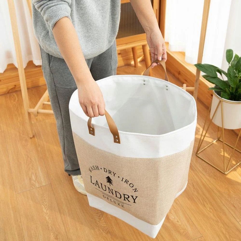 Deluxe Freestanding Laundry Basket — product detail view