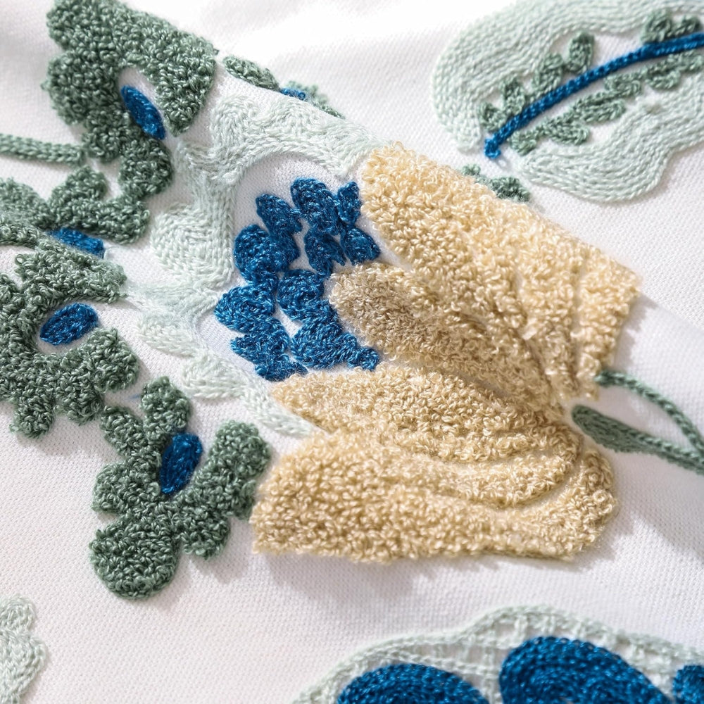 Denza Farmhouse Floral Tufted Cushion Cover — size and scale reference