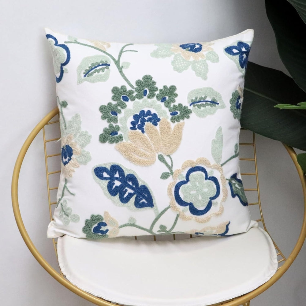 Denza Farmhouse Floral Tufted Cushion Cover — additional view