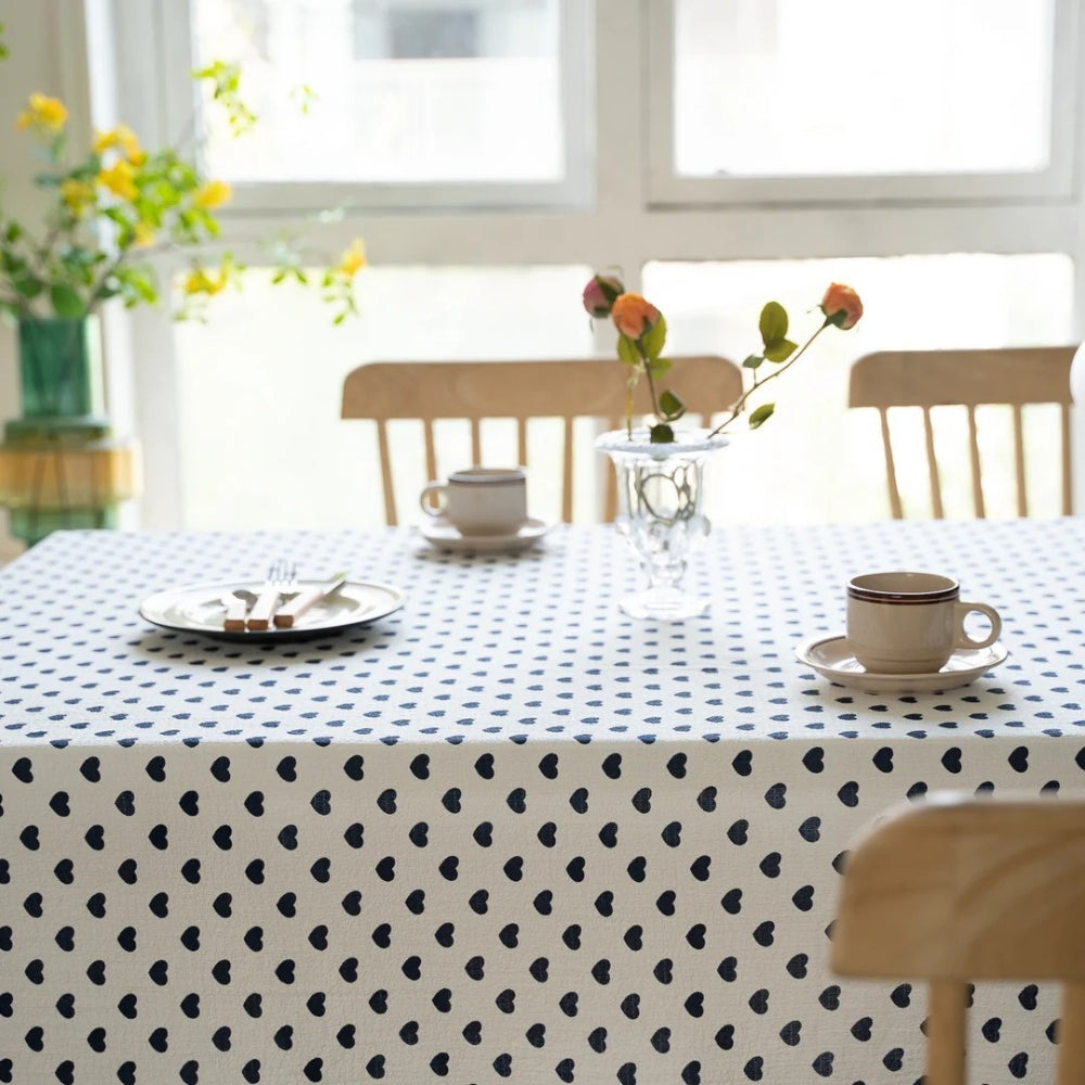 Dotted Heart Table Cloth — product close-up