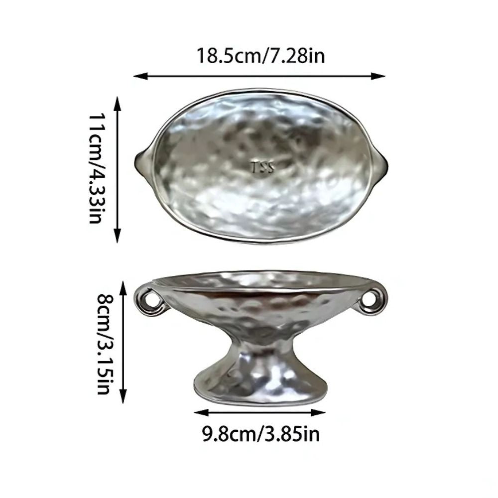 Dual-Ear Ceramic Oval Organiser — alternate angle view