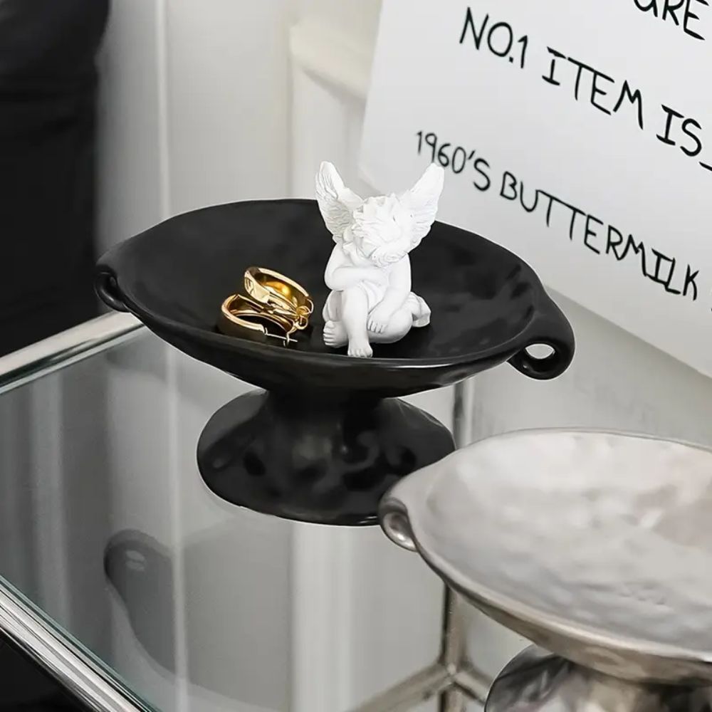 Dual-Ear Ceramic Oval Organiser — product detail view