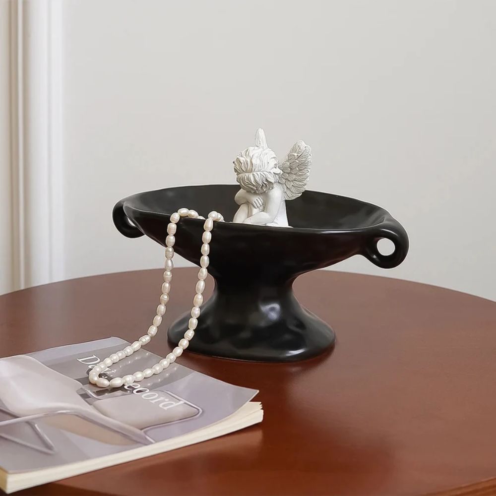Dual-Ear Ceramic Oval Organiser — product in use