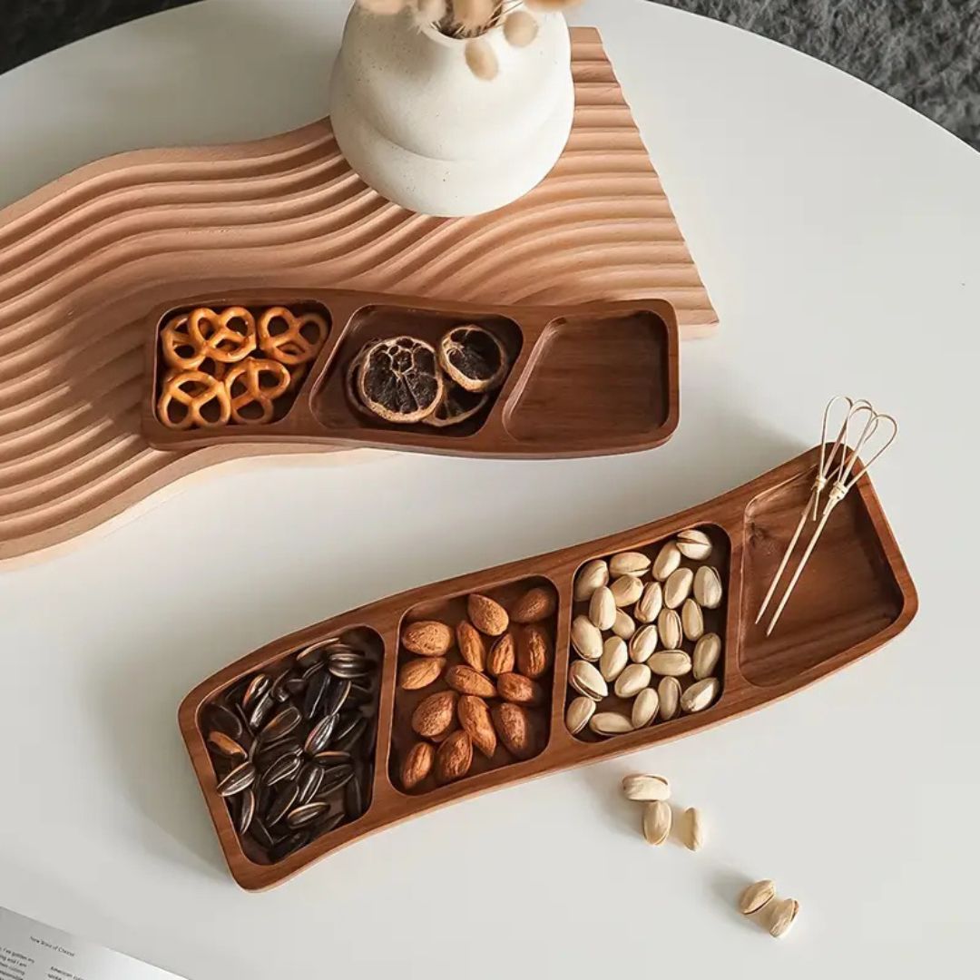 Earth Tone Appetiser Serving Tray — material texture close-up