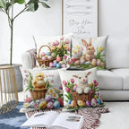 Easter Floral Bunnies Cushion Cover | 4pcs Set — main product photo
