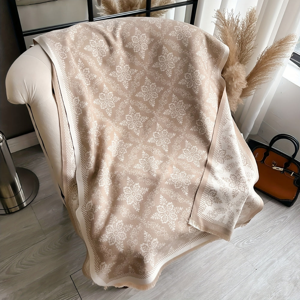 Elara Damask Print Scarf Shawl — additional view