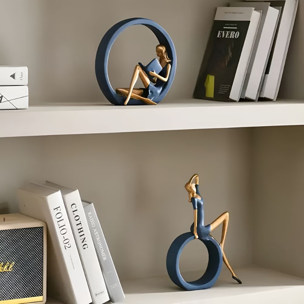 Elegant Resin Lady Statues | 2pcs Set — alternate angle view