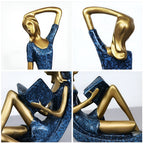 Elegant Resin Lady Statues | 2pcs Set — product close-up