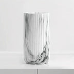 Elegant Vertical Marble Ceramic Vase — alternate angle view