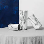 Elegant Vertical Marble Ceramic Vase — lifestyle shot