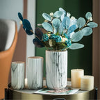 Elegant Vertical Marble Ceramic Vase — product close-up