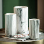 Elegant Vertical Marble Ceramic Vase — additional view