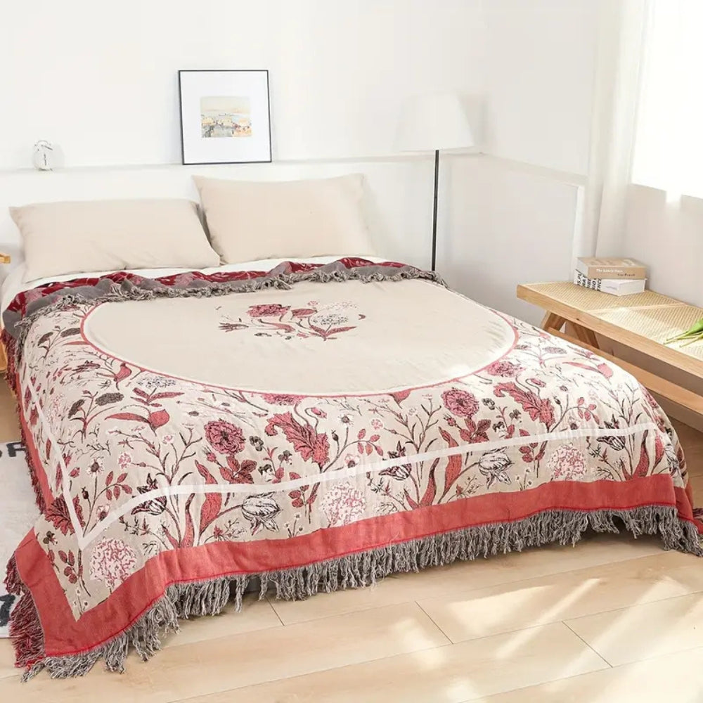 Elira Rose Floral Cotton Blanket — main product photo