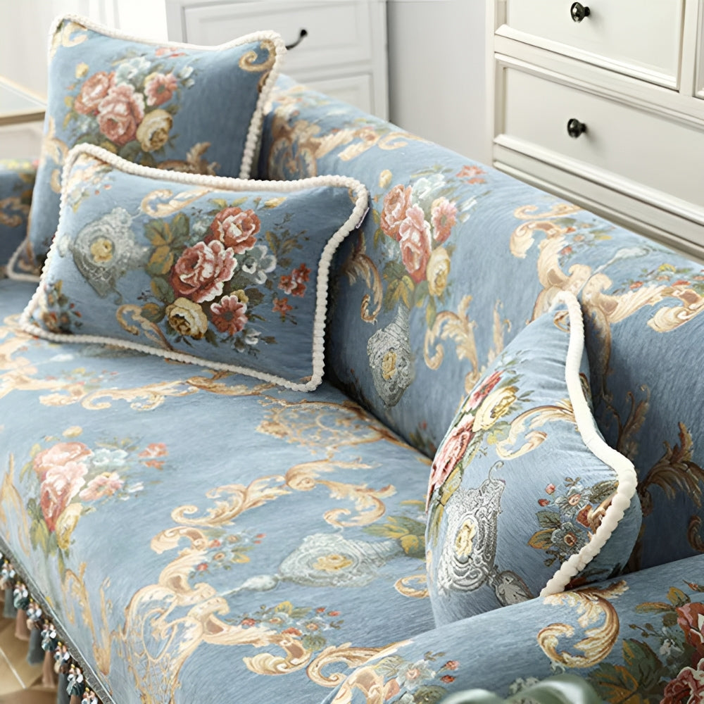 Elise Chenille Beaded Edge Cushion Cover — product detail view
