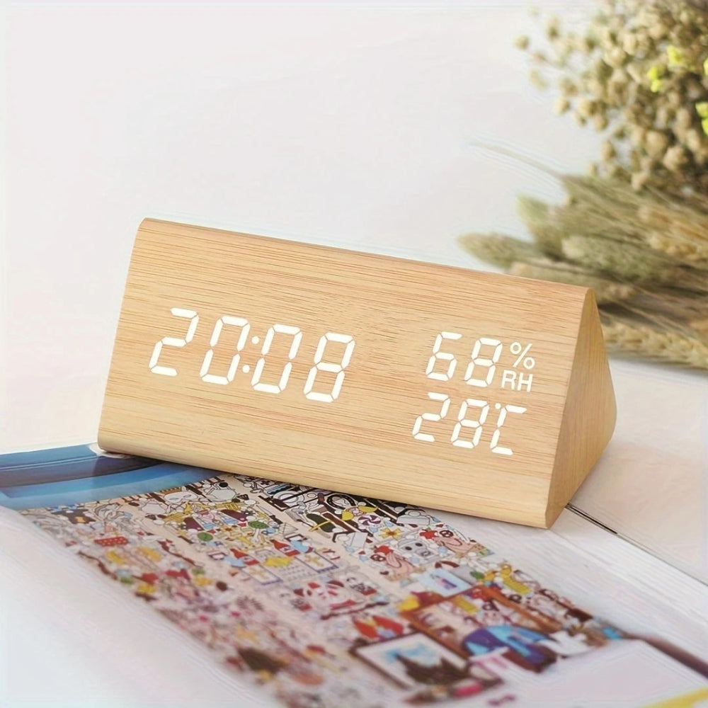 Elora Wooden LED Alarm Clock Digital Display — lifestyle shot