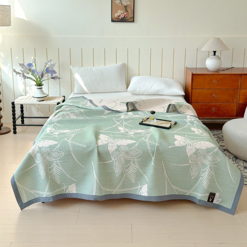 Elowen Butterfly Cotton Gauze Blanket — main product photo