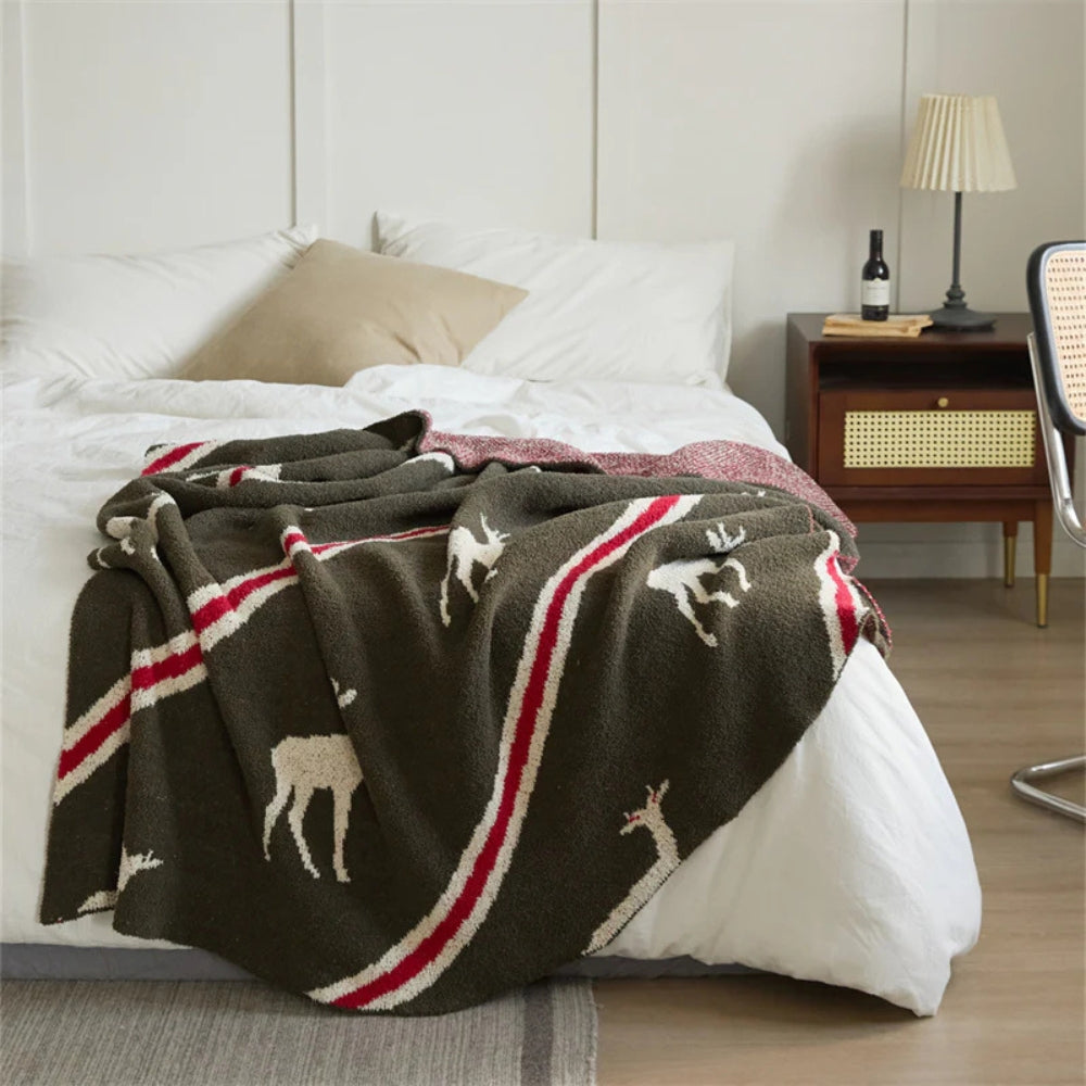 Elysian Deer Stagline Throw Blanket — product detail view