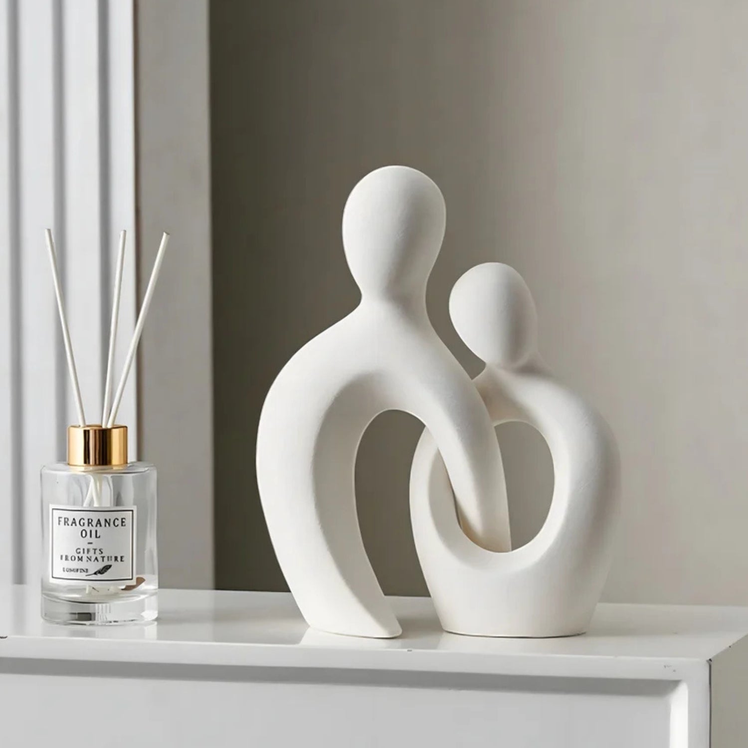 Embrace Form Modern Abstract Couple Statue — alternate angle view