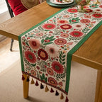 Embroidered Floral Tassel Table Runner — main product photo