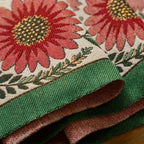 Embroidered Floral Tassel Table Runner — product feature detail