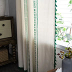 Emerald Tribe Boho Tassel Curtain — product detail view