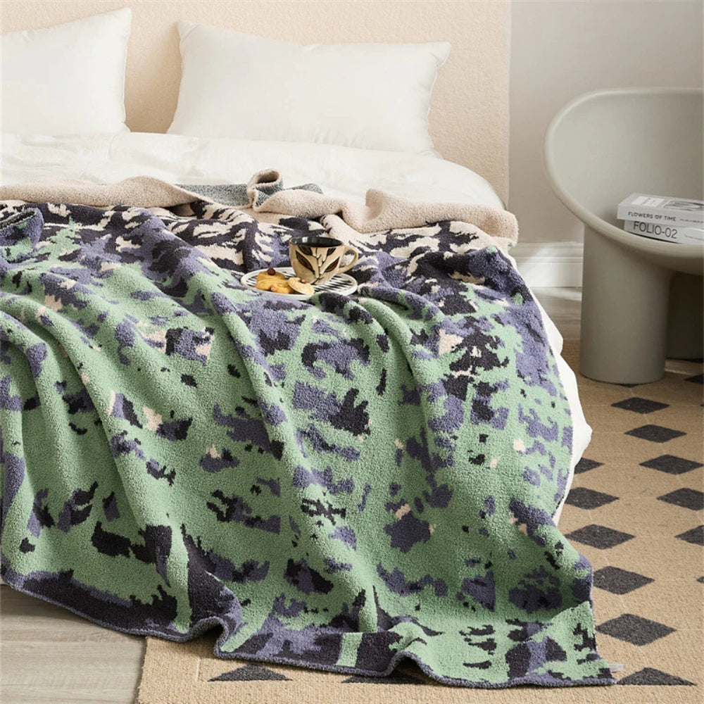 Emeraude Forest Soft Knitted Throw Blanket — main product photo