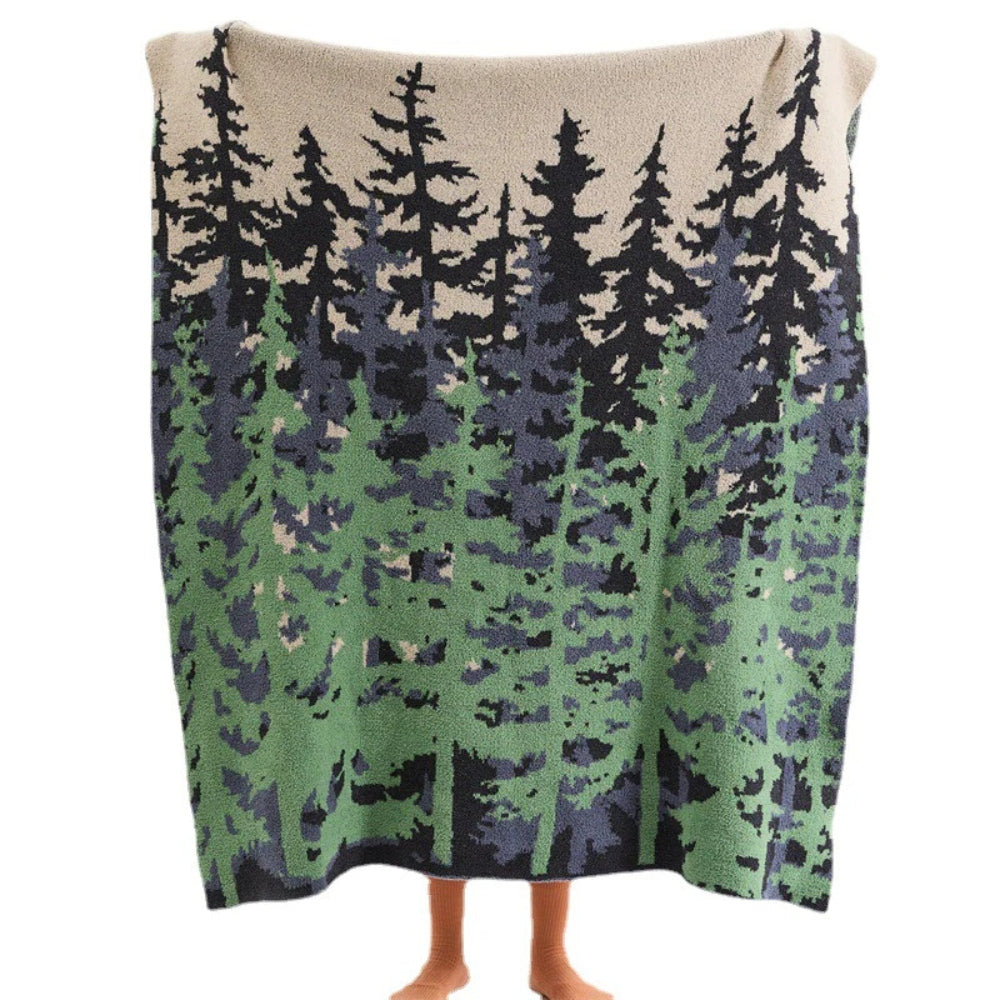 Emeraude Forest Soft Knitted Throw Blanket — lifestyle shot
