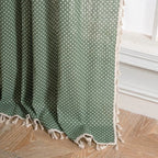 Everfern Dappled Polka Dot Tassel Curtain — product in use