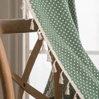 Everfern Dappled Polka Dot Tassel Curtain — product close-up