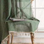 Everfern Dappled Polka Dot Tassel Curtain — alternate angle view