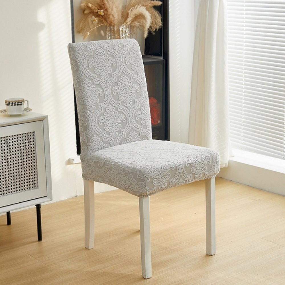 Evona Elegant Jacquard Chair Seat Slipcover — size and scale reference