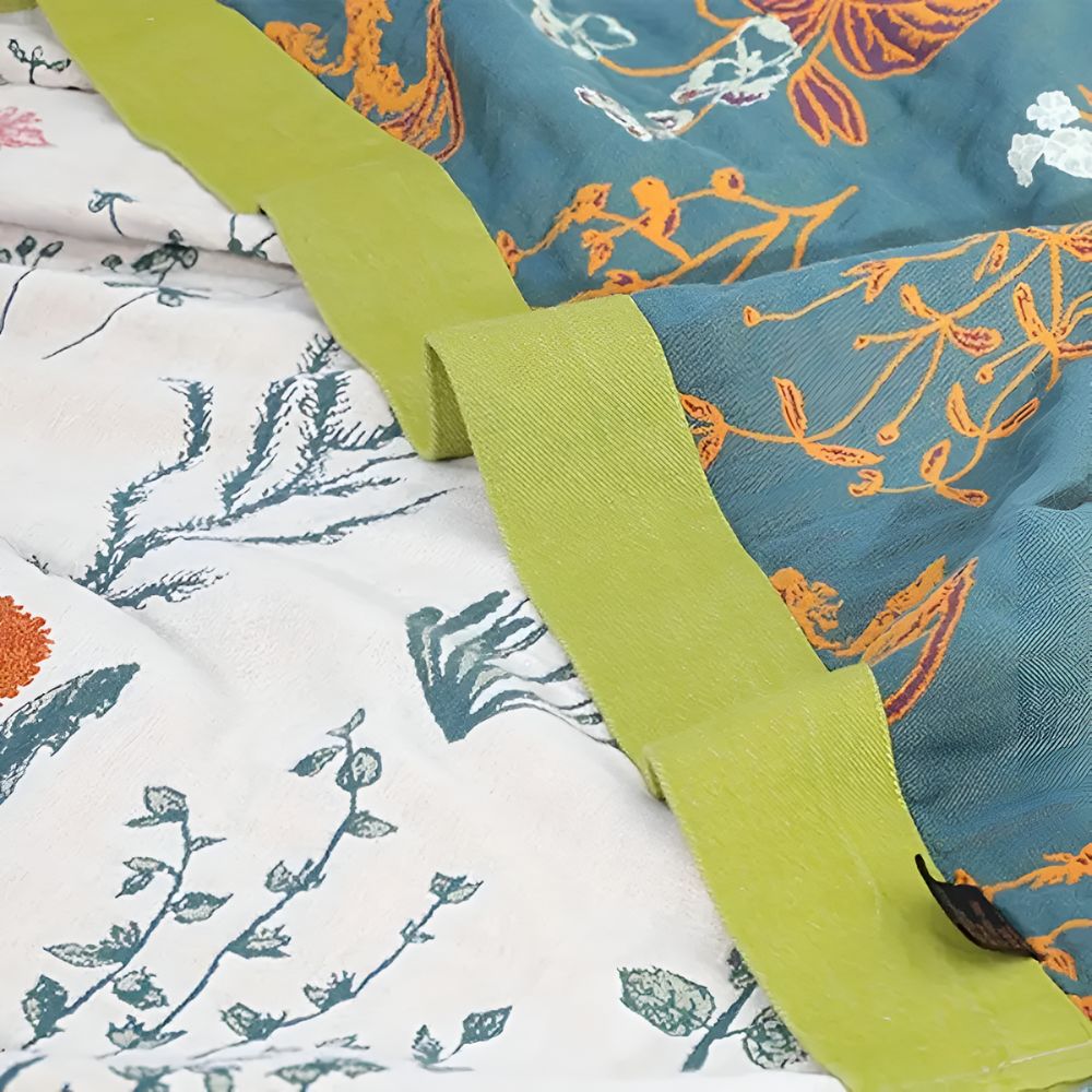 Farmhouse Floral Cotton Gauze Blanket — product detail view
