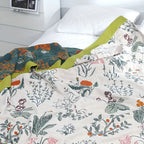 Farmhouse Floral Cotton Gauze Blanket — lifestyle shot